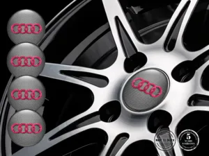 Audi Pegatinas de Rueda Versión Emblemas Bombados de Resina